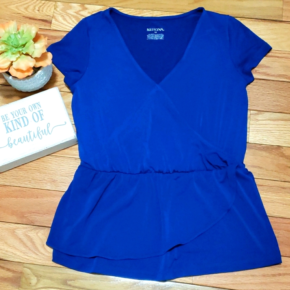 MERONA royal blue peplum top